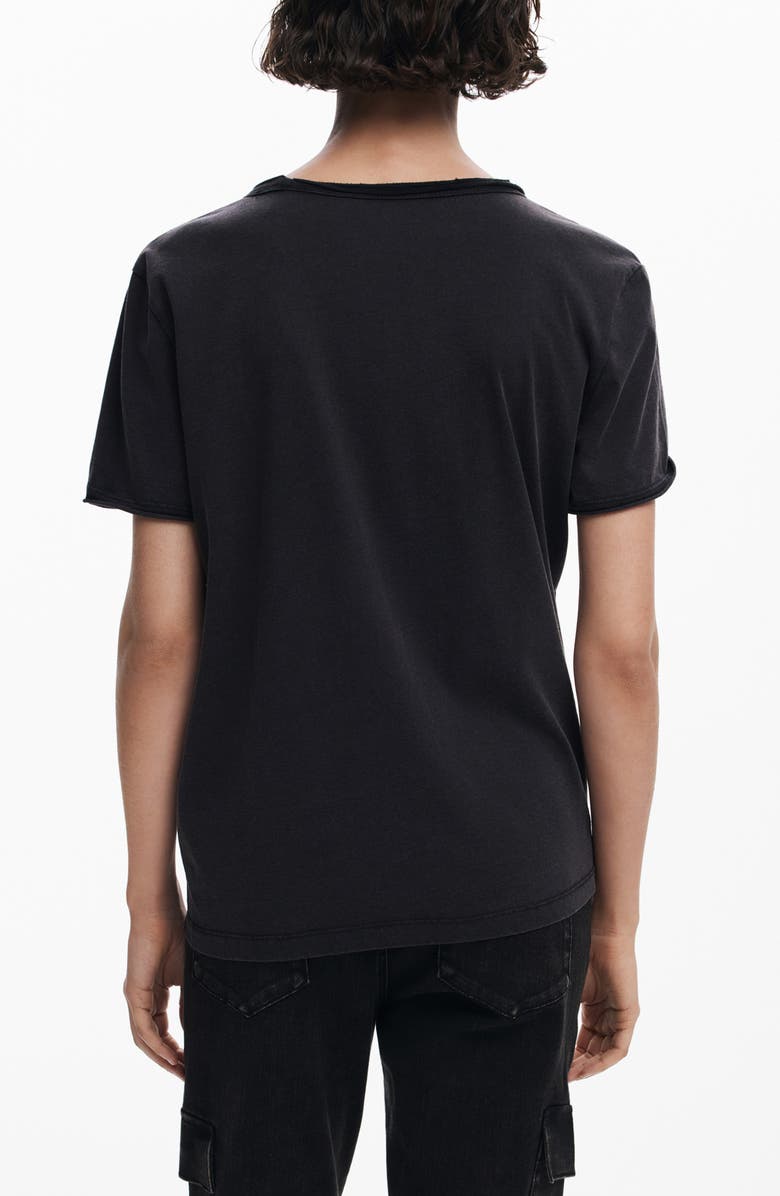 Desigual Mickey Mouse Embellished V-Neck T-Shirt, Alternate, color, 