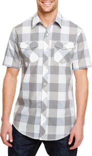 BURNSIDE Short Sleeve Plaid Shirt