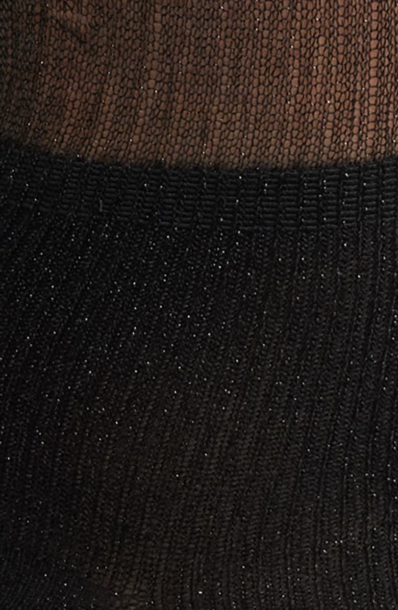 HIGH HEEL JUNGLE Shimmery Lights Crew Socks, Alternate, color, Black
