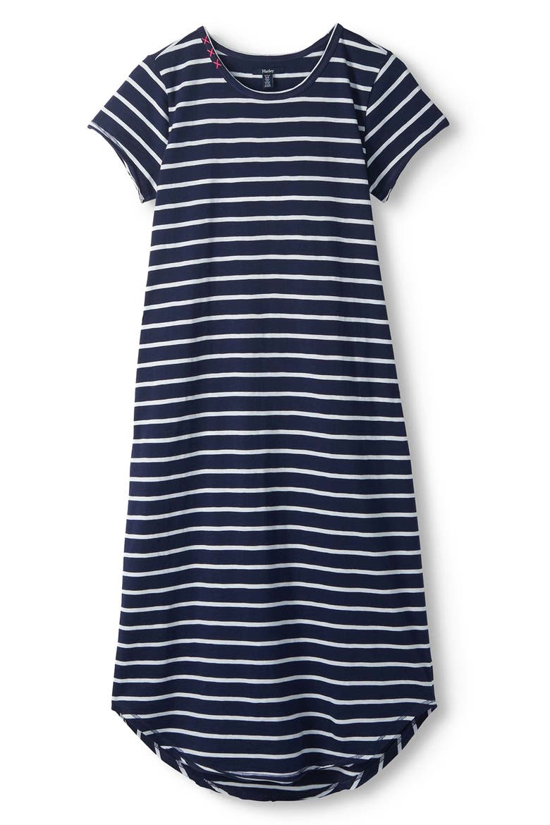 Stripe Jersey Midi Dress, Alternate, color, PATRIOT BLUE