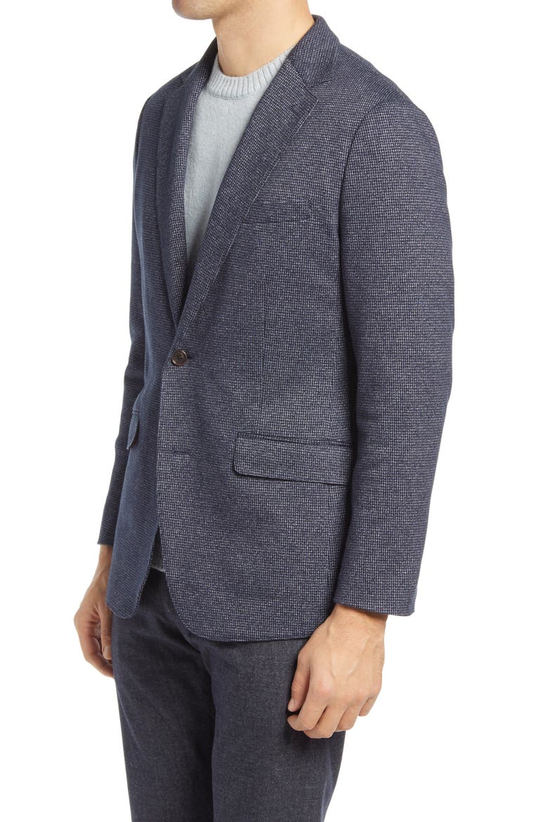 Slim Fit Houndstooth Sport Coat, Alternate, color, NAVY SHEPARDS CHECK