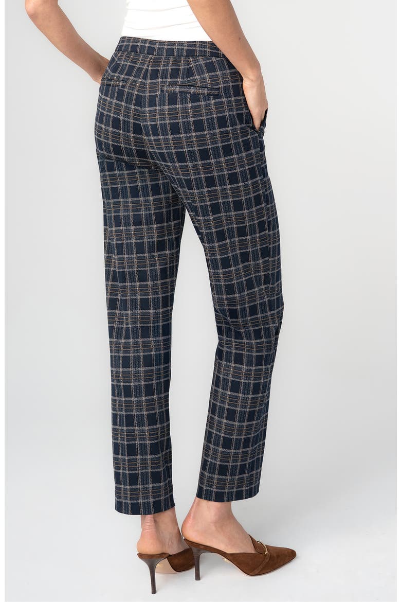 Kayla Plaid Pull On Pants, Alternate, color, NAVY/TAN PLAID