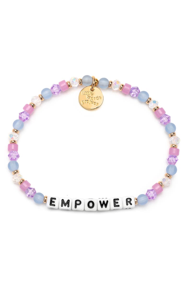 Little Words Project Empower Beaded Stretch Bracelet, Main, color, 