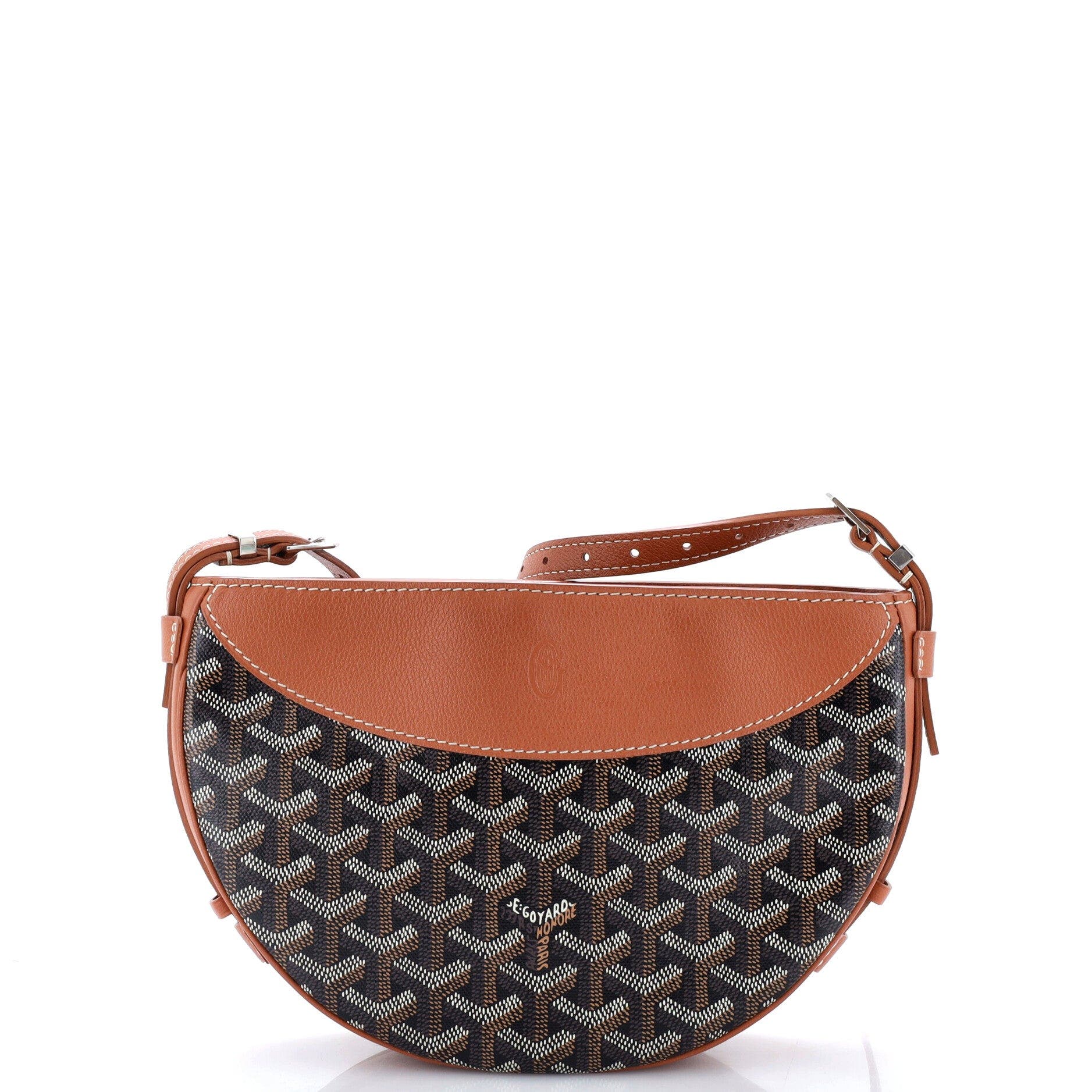 Hirondelle Shoulder Bag Coated Canvas and Leather, Main, color, Brown