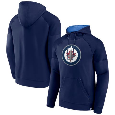Men's Fanatics  Navy Winnipeg Jets Iconic Defender Raglan Pullover Hoodie