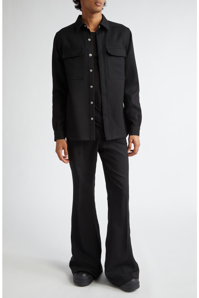 Wool Button-Up Shirt, Alternate, color, BLACK
