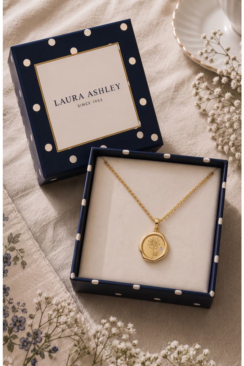 Peony Good Fortune Pendant Necklace, Alternate, color, CLEAR/ GOLD