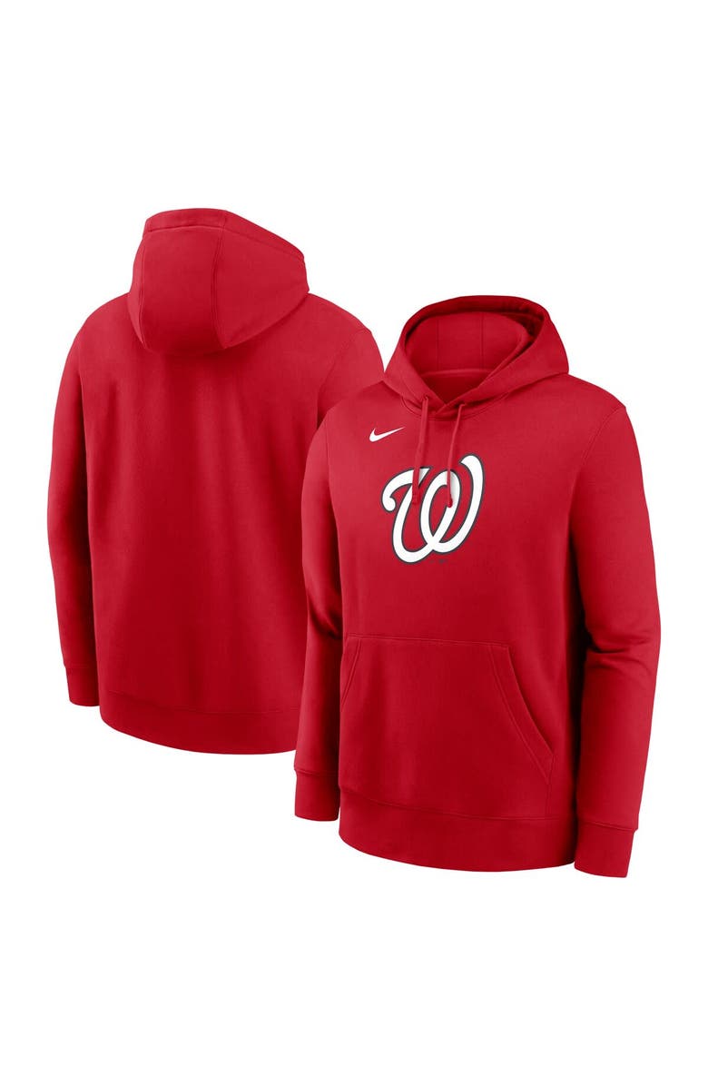 Nike Men's Nike Red Washington Nationals Logo Club Fleece Pullover Hoodie, Main, color, Red