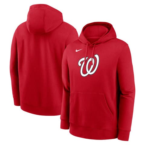 Men's Nike Red Washington Nationals Logo Club Fleece Pullover Hoodie