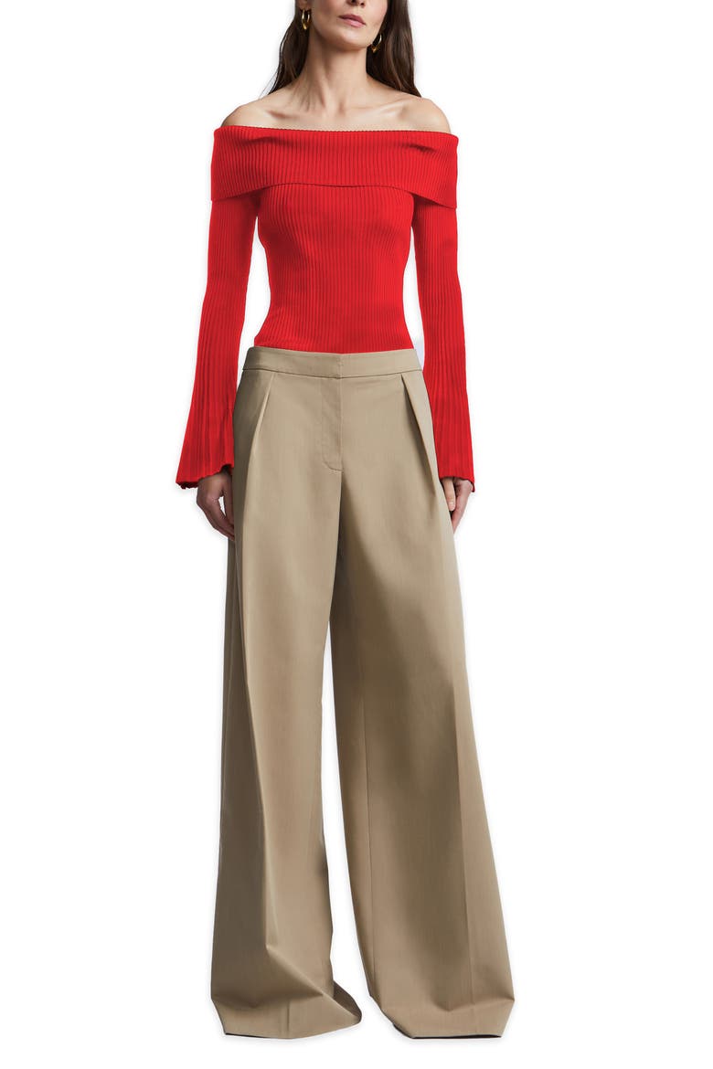Sierra Off the Shoulder Sweater, Alternate, color, CORAL