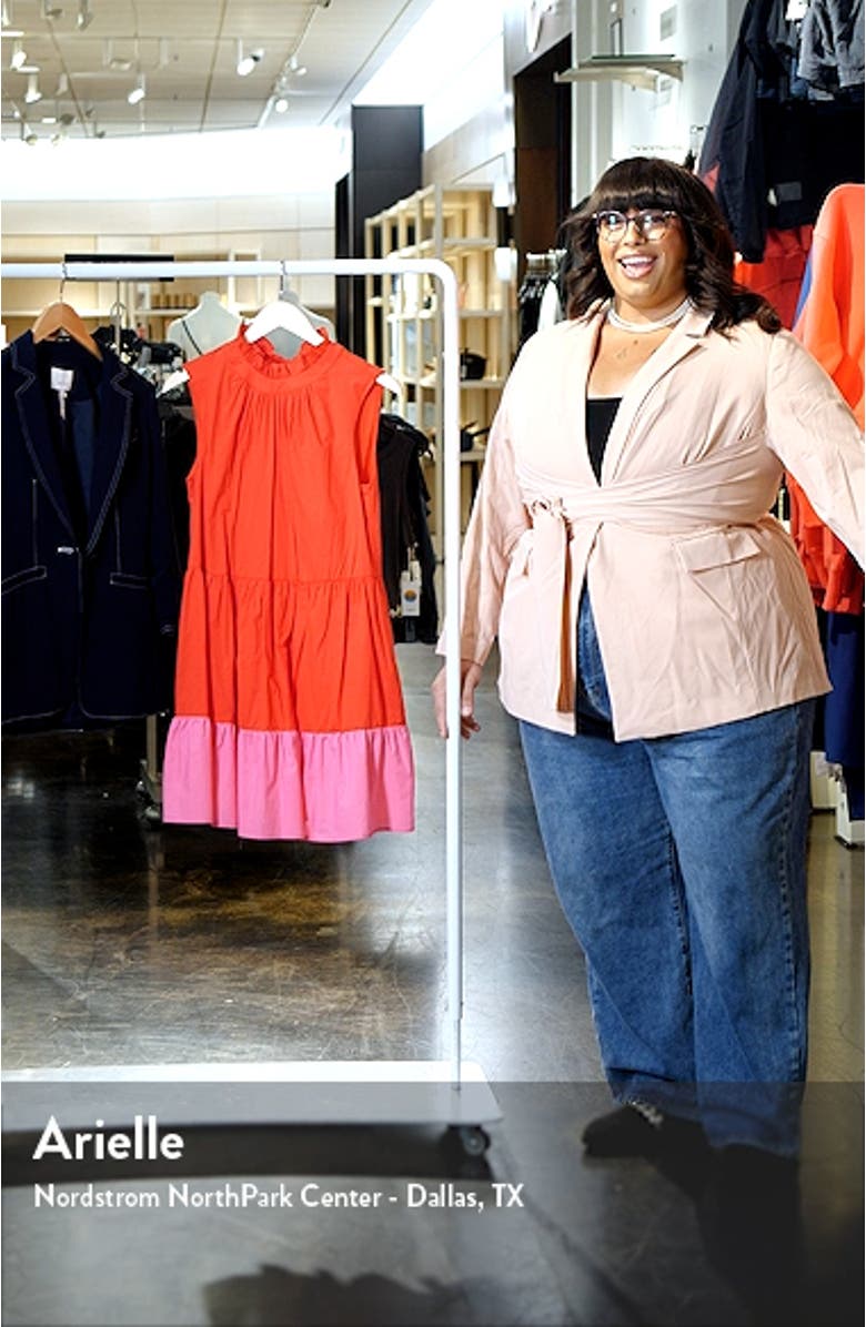 Bradshaw Colorblock Tiered Cotton Shift Dress, sales video thumbnail