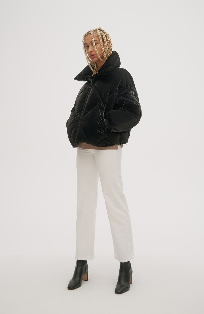 Noize Paris Water Resistant Hooded Puffer Jacket, Alternate, color, Black