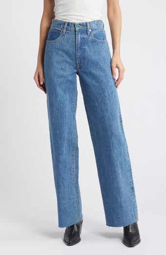 Grace High Waist Raw Hem Organic Cotton Wide Leg Jeans
