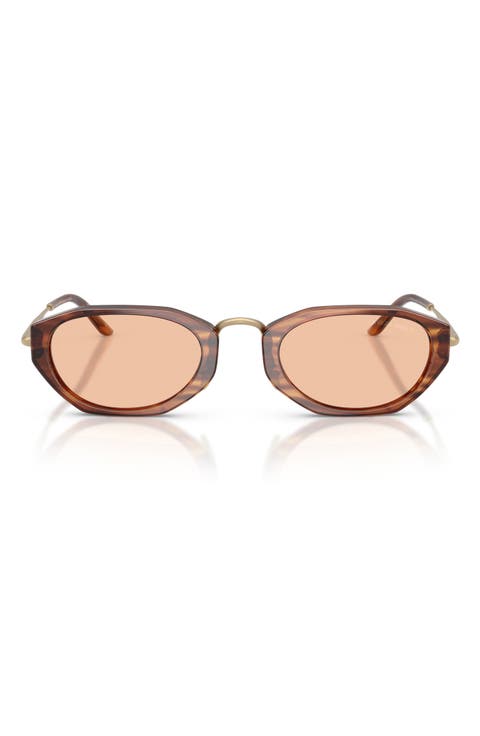 50mm Polarized Irregular Oval Sunglasses