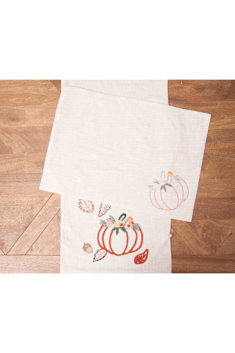 Autumn Botanical Table Runner 14" x 72", Alternate, color, Beige