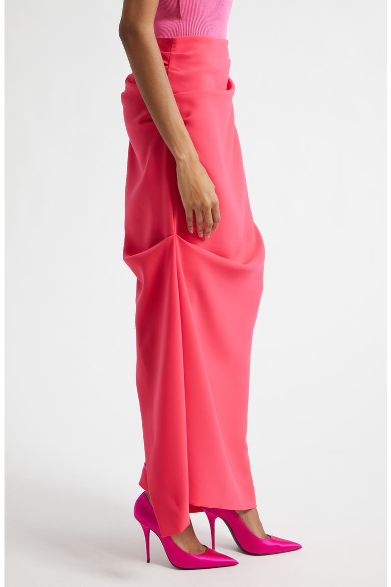 Asymmetric Drape Satin Evening Skirt, Alternate, color, WATERMELON