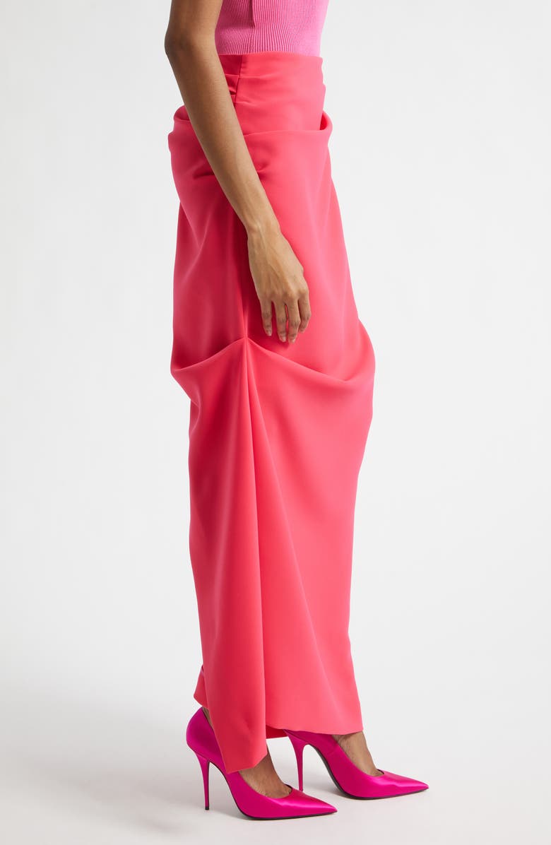 Christopher John Rogers Asymmetric Drape Satin Evening Skirt, Alternate, color, Watermelon