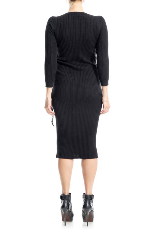 MAX STUDIO MAX STUDIO RIBBED LONG SLEEVE SWEATER DRESS