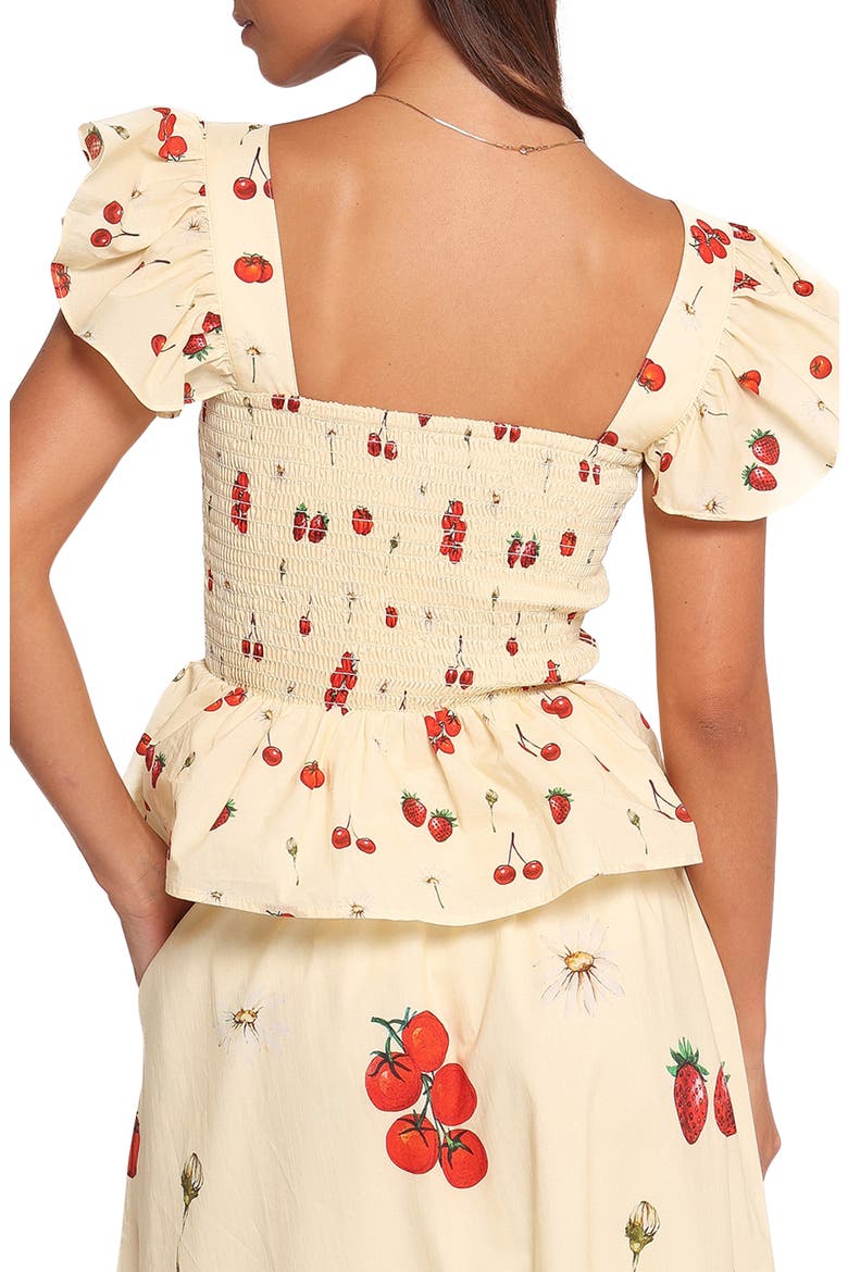 Remira Smocked Ruffle Top, Alternate, color, YELLOW CHERRY