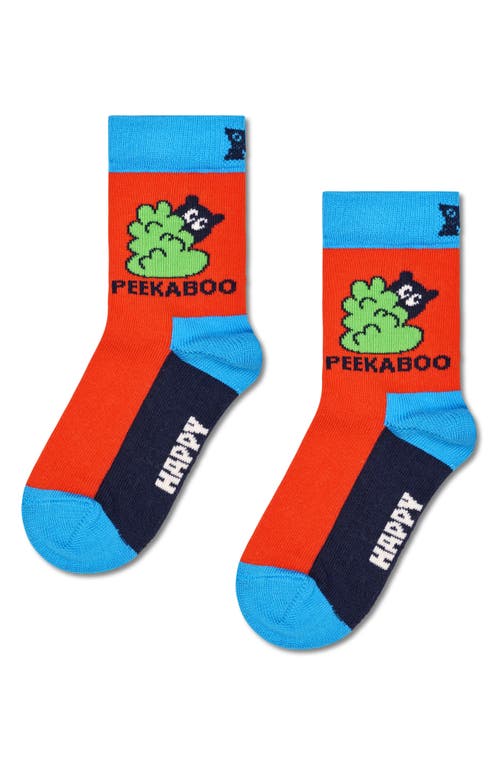 Happy Socks Kids' Peek-a-boo Assorted 3-pack Socks In Navy
