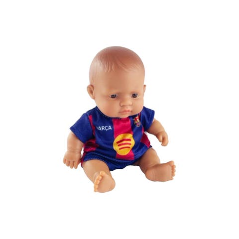 8 1/4 inch Baby Boy Doll with Barcelona Soccer Jersey