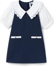 Janie and Jack Lace Trim Collar Ponte Dress