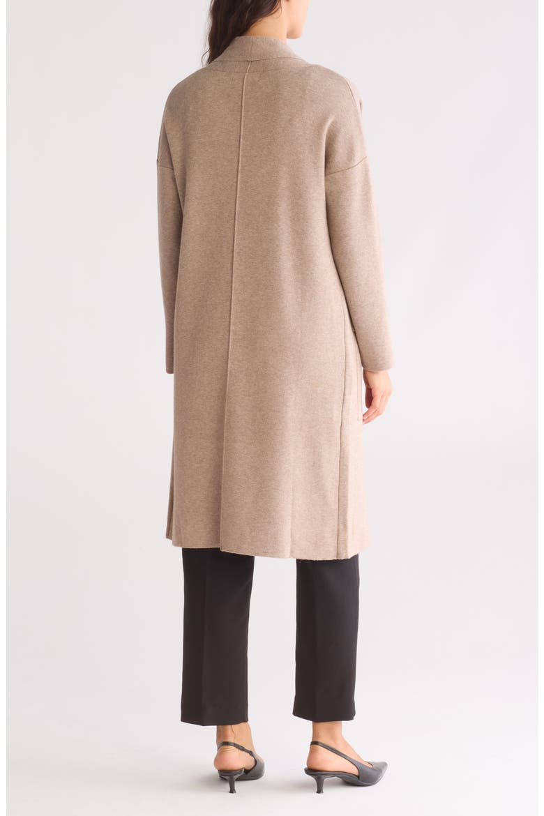 Andrea Open Front Long Cardigan, Alternate, color, TAPIOCA HEATHER