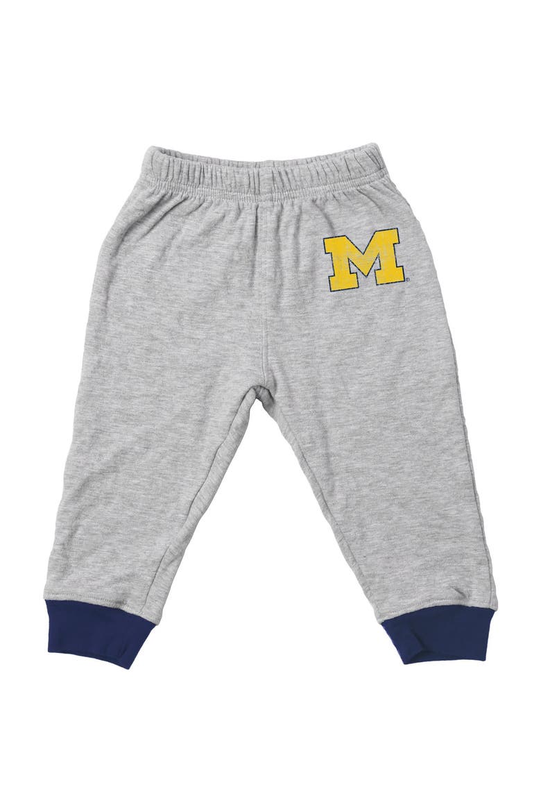 Infant Wes & Willy  Heather Gray Michigan Wolverines Jie Jie Hopper Set, Alternate, color, Heather Gray