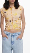 Desigual Floral Exposed Seam Top