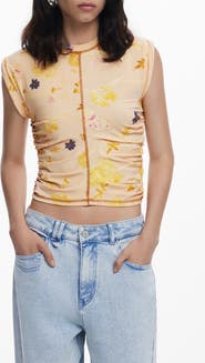 Desigual Floral Exposed Seam Top
