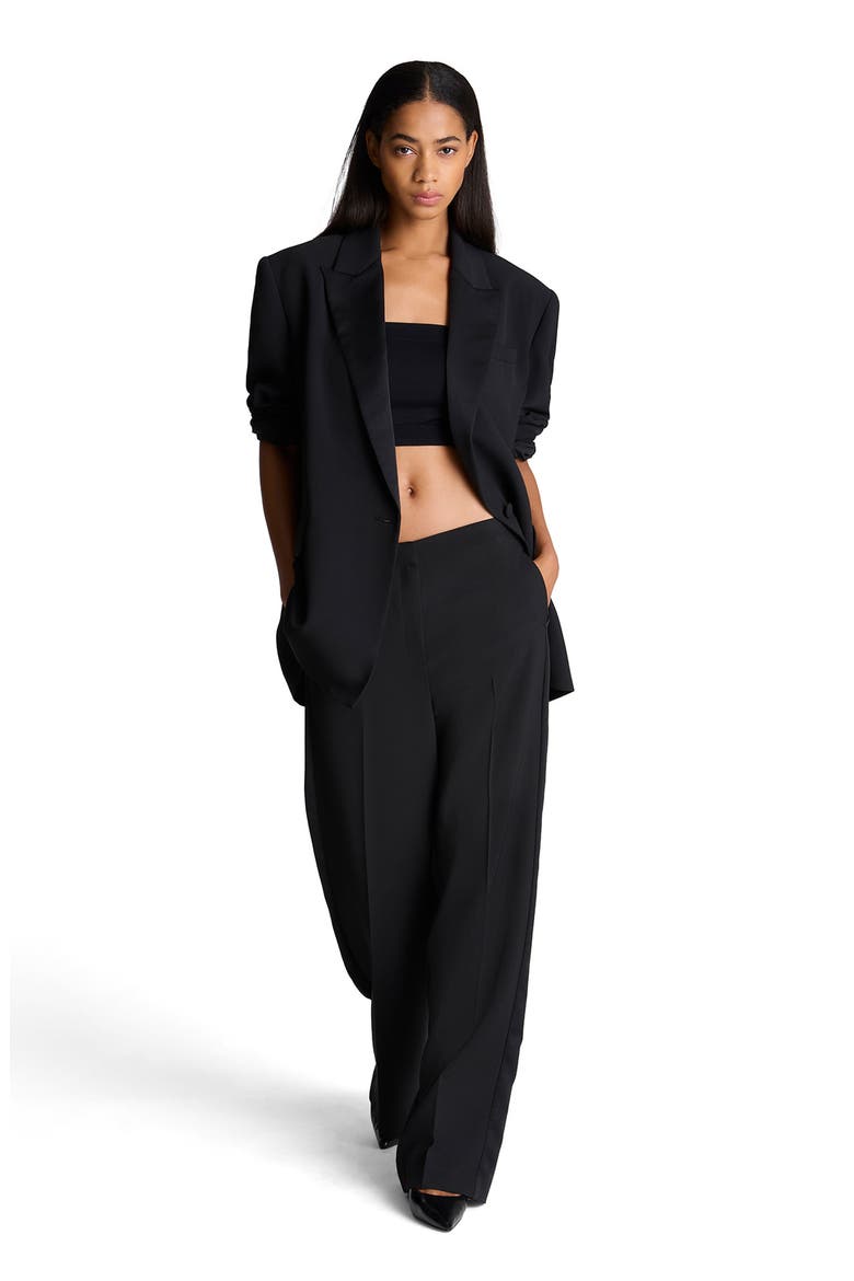 High Waist Wide Leg Pants, Alternate, color, BLACK/ BLACK