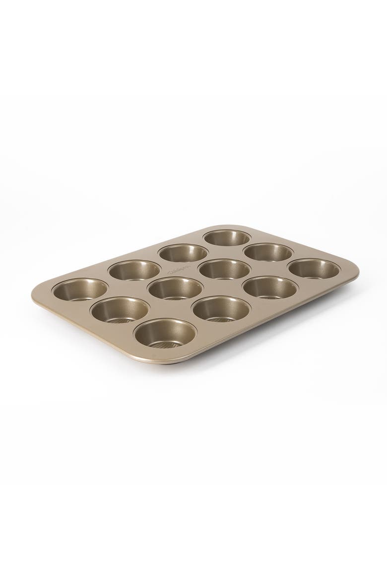 12-Cup Steel Nonstick Muffin Baking Pan, Alternate, color, Brown