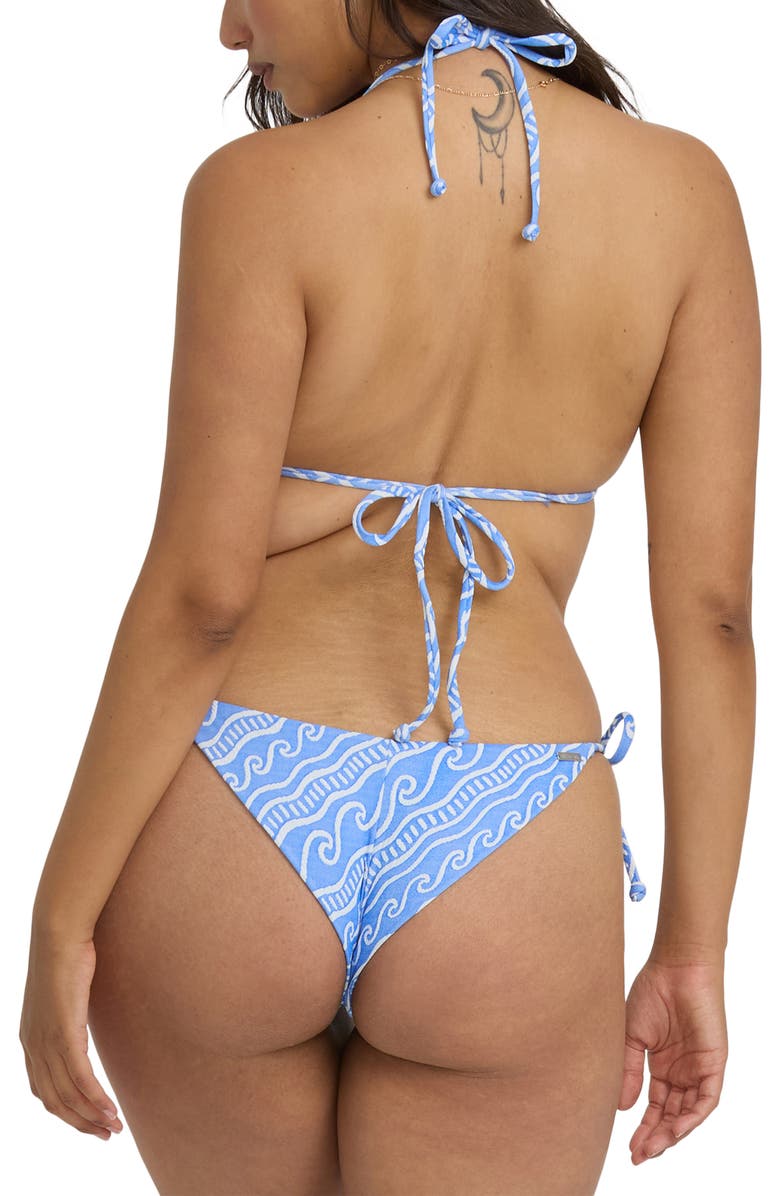 Billabong More Than Waves Tanga Side Tie Bikini Bottoms, Alternate, color, Tidal Blue