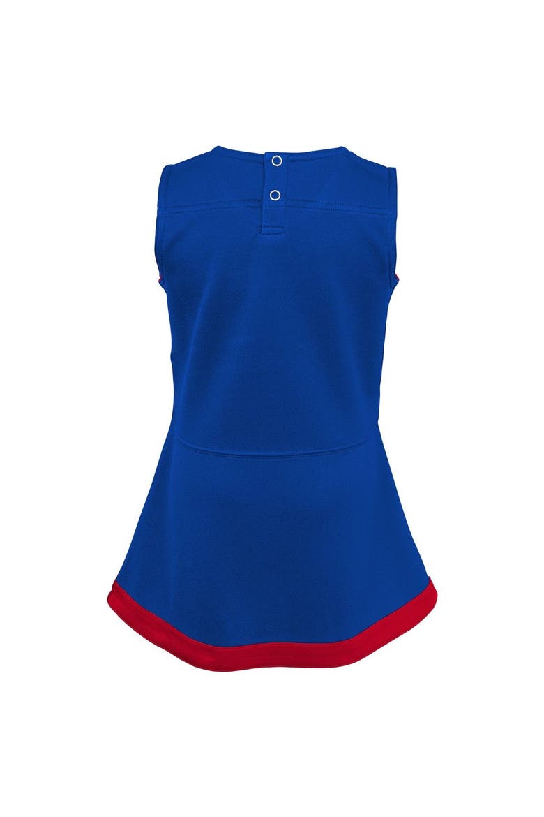 Girls Toddler Royal Buffalo Bills Cheer Captain Dress with Bloomers, Alternate, color, Royal