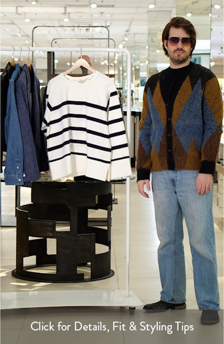 Delaney Stripe Cotton Fleece Sweatshirt, sales video thumbnail