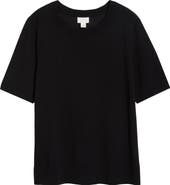 Caslon® Short Sleeve Wool Blend Sweater Top