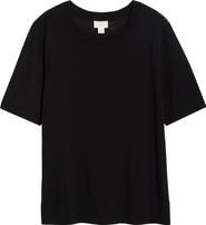 Caslon® Short Sleeve Merino Wool Blend Sweater