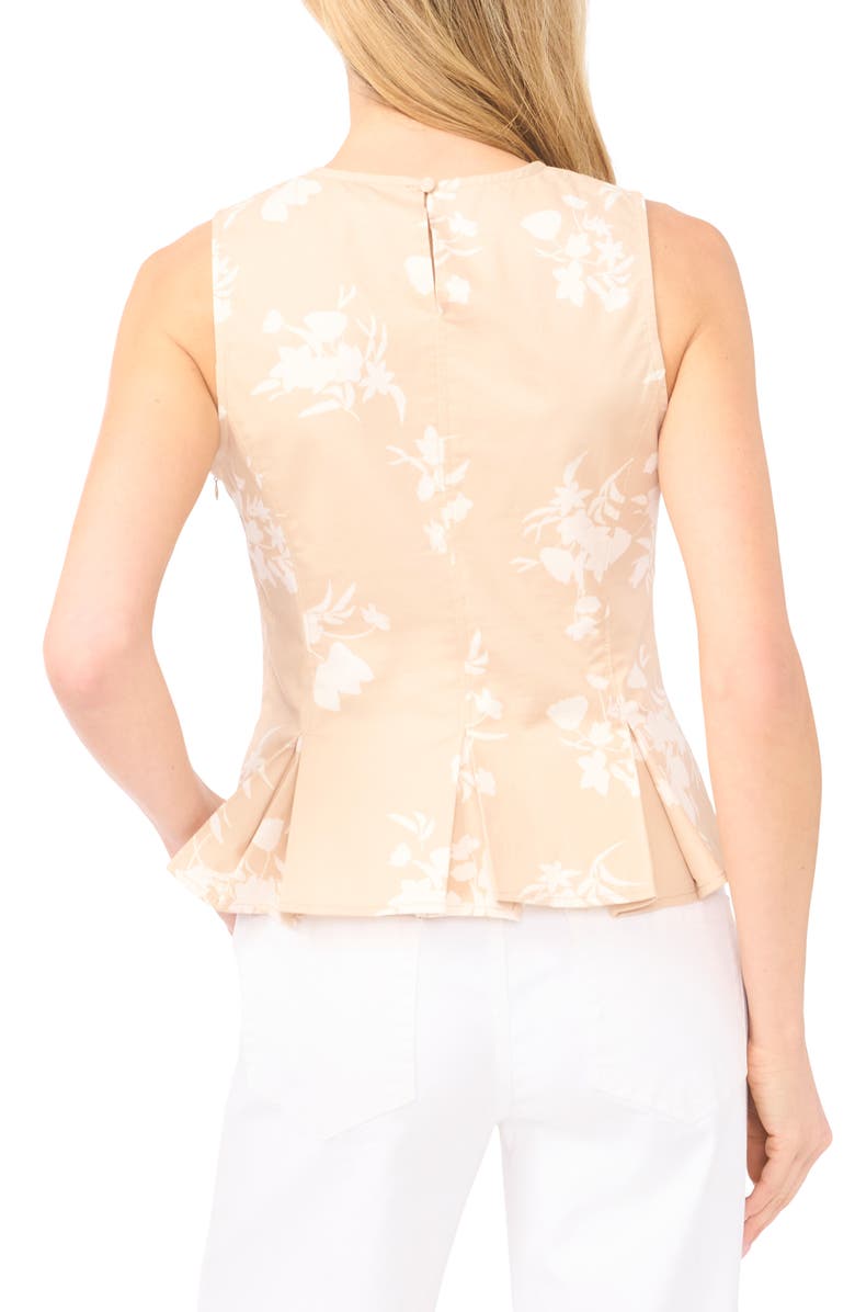 CeCe Floral Print Sleeveless Peplum Top, Alternate, color, 