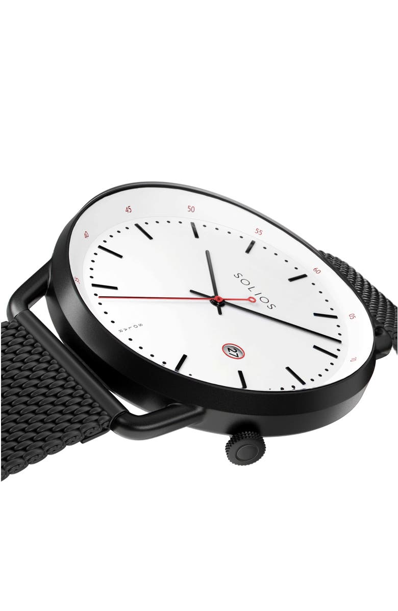 Solios Watches The Solar Curve Bundle | White Dial - Black Case, Alternate, color, 