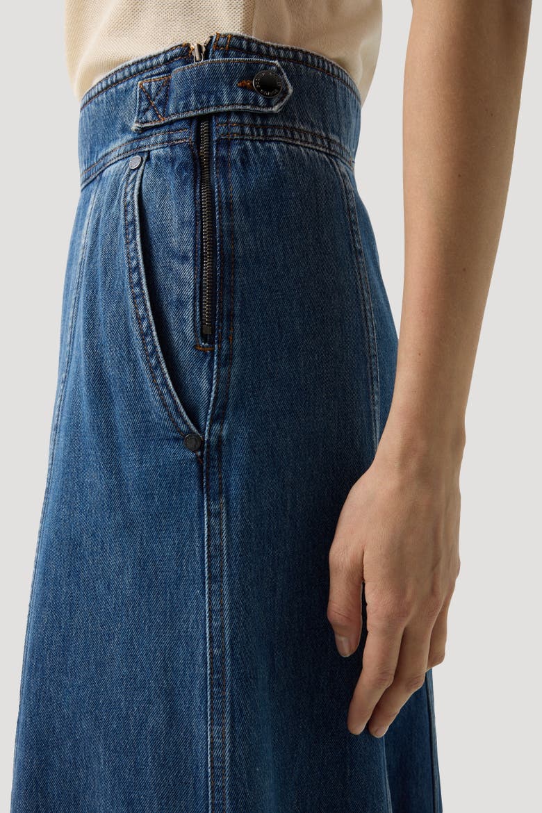Naila Denim Skirt, Alternate, color, Denim Blue
