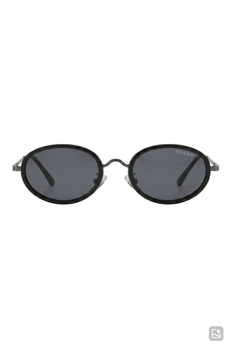 Ciel 64mm Oversize Oval Sunglasses, Main, color, BLACK