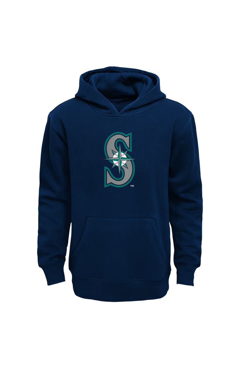 Outerstuff Youth  Navy Seattle Mariners Primary Logo Pullover Hoodie, Main, color, 