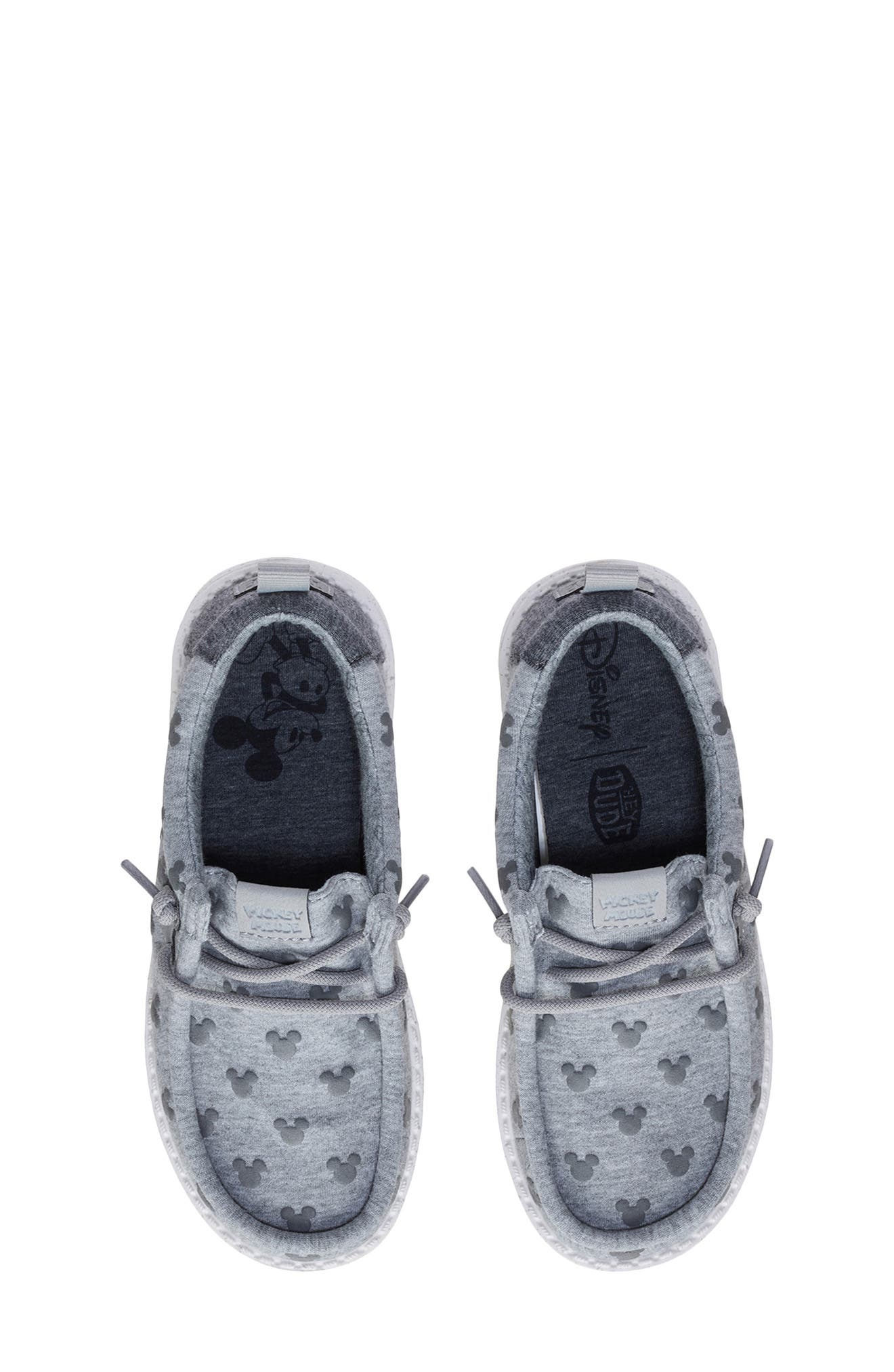 Kids' Wally Mickey Jersey Slip-On Sneaker, Alternate, color, GREY