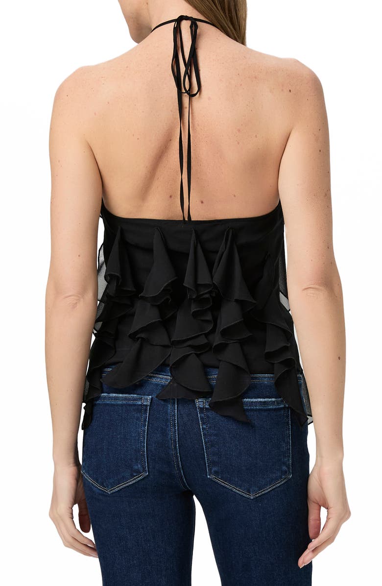 PAIGE Ciao Ruffle Halter Top, Alternate, color, Black
