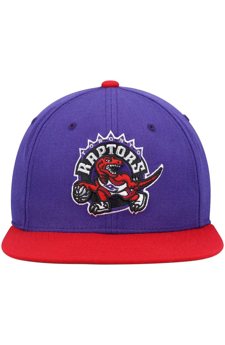 Mitchell & Ness Men's Mitchell & Ness Purple/Red Toronto Raptors Hardwood Classics Team Two-Tone 2.0 Snapback Hat, Alternate, color, 