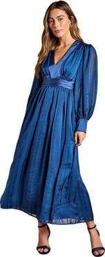 Coast V-Neck Long Sleeve Maxi Dress