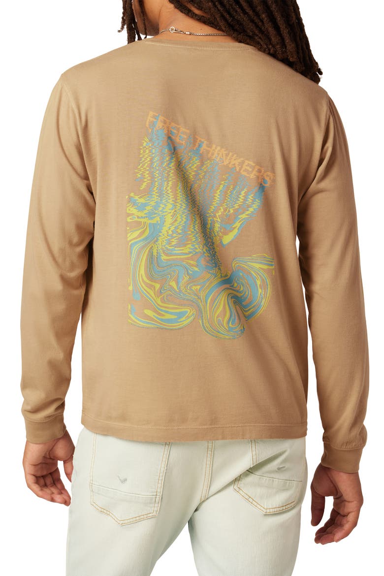 Long Sleeve Pocket Graphic T-Shirt, Alternate, color, DUSTY BEIGE PINK
