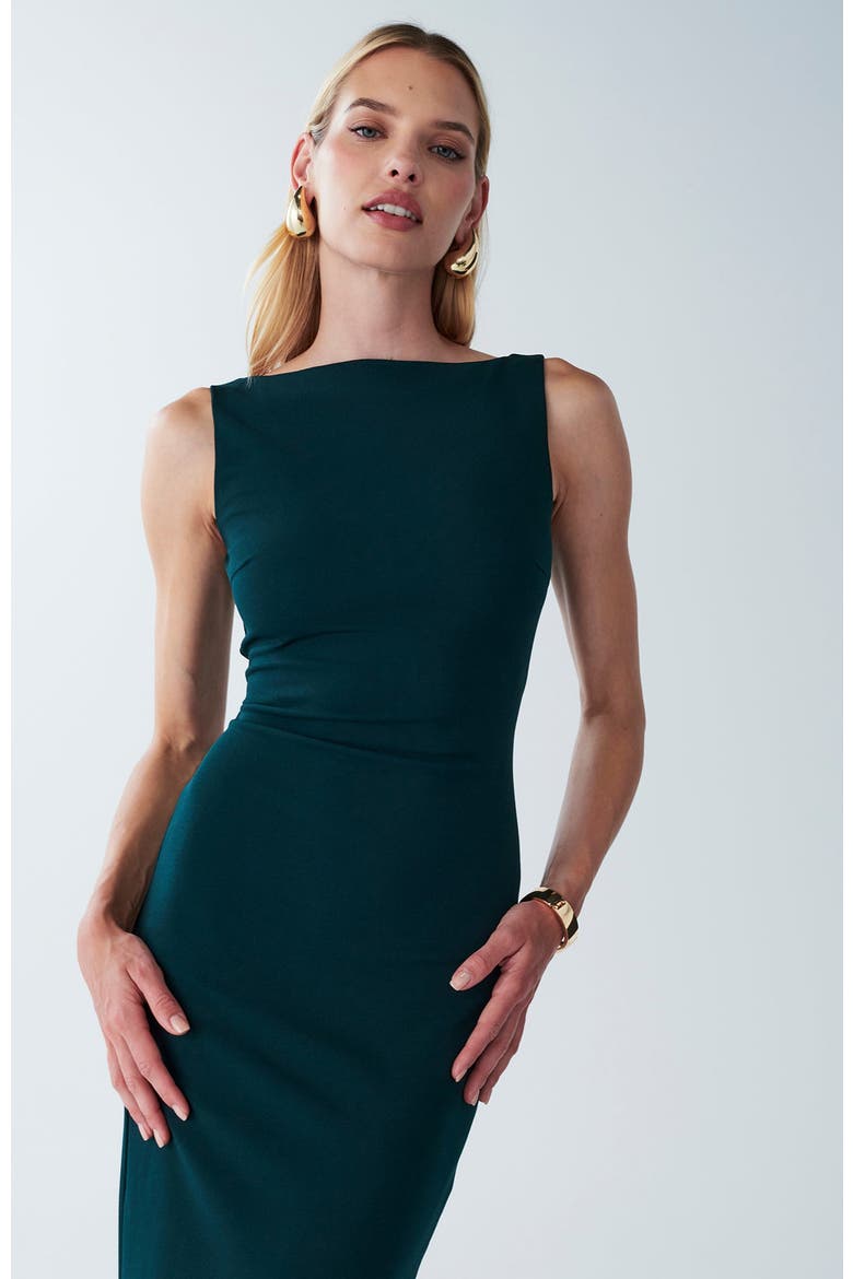 Shian Midi Dress, Alternate, color, Emerald