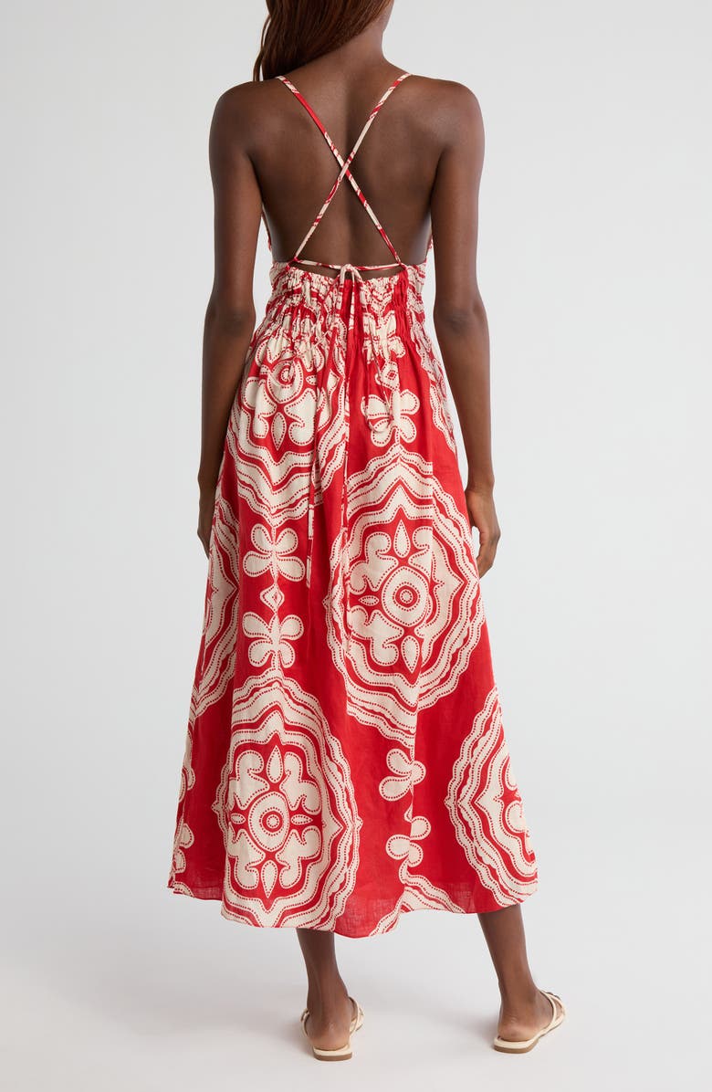 lemlem Gete Linen Triangle Dress, Alternate, color, Niku Red