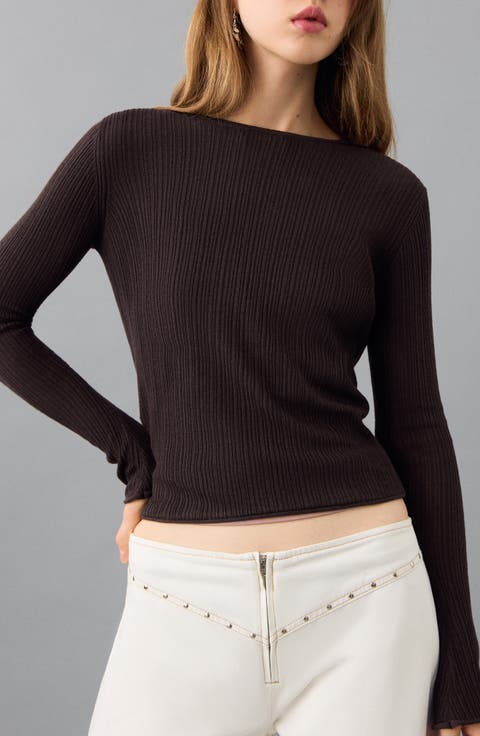 Semisheer Rib Sweater
